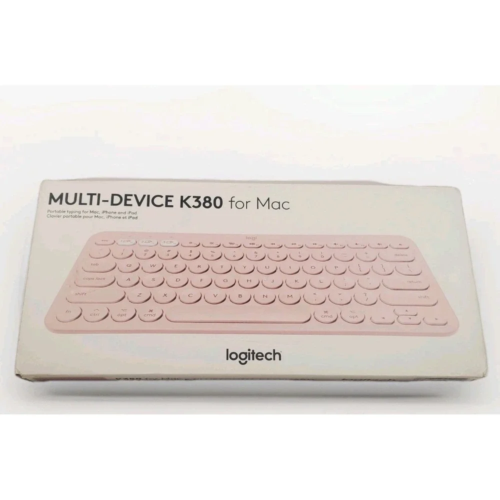 Logitech Pink Wireless Keyboard For Mac K380 Multi Device Bluetooth-New Open Box